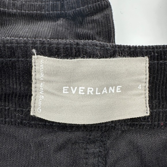Everlane Baby Cord Relaxed Straight Leg Pant Black High Rise Sze 4 F-BTM-CRD-RLX - Picture 4 of 9